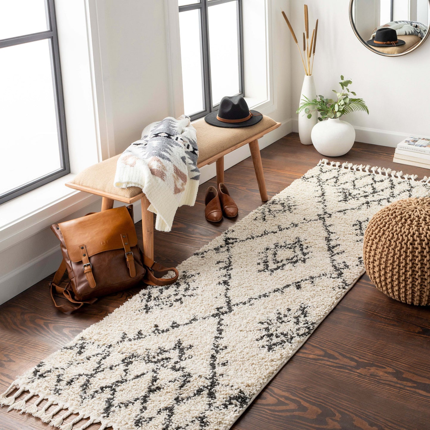 Berber Shag 22262 Machine Woven Synthetic Blend Indoor Area Rug by Surya Rugs