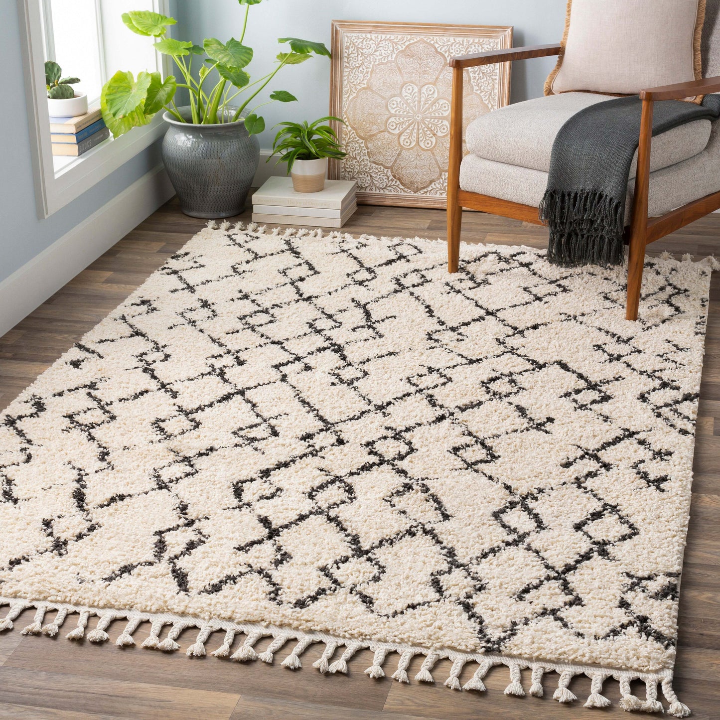 Berber Shag 21827 Machine Woven Synthetic Blend Indoor Area Rug by Surya Rugs