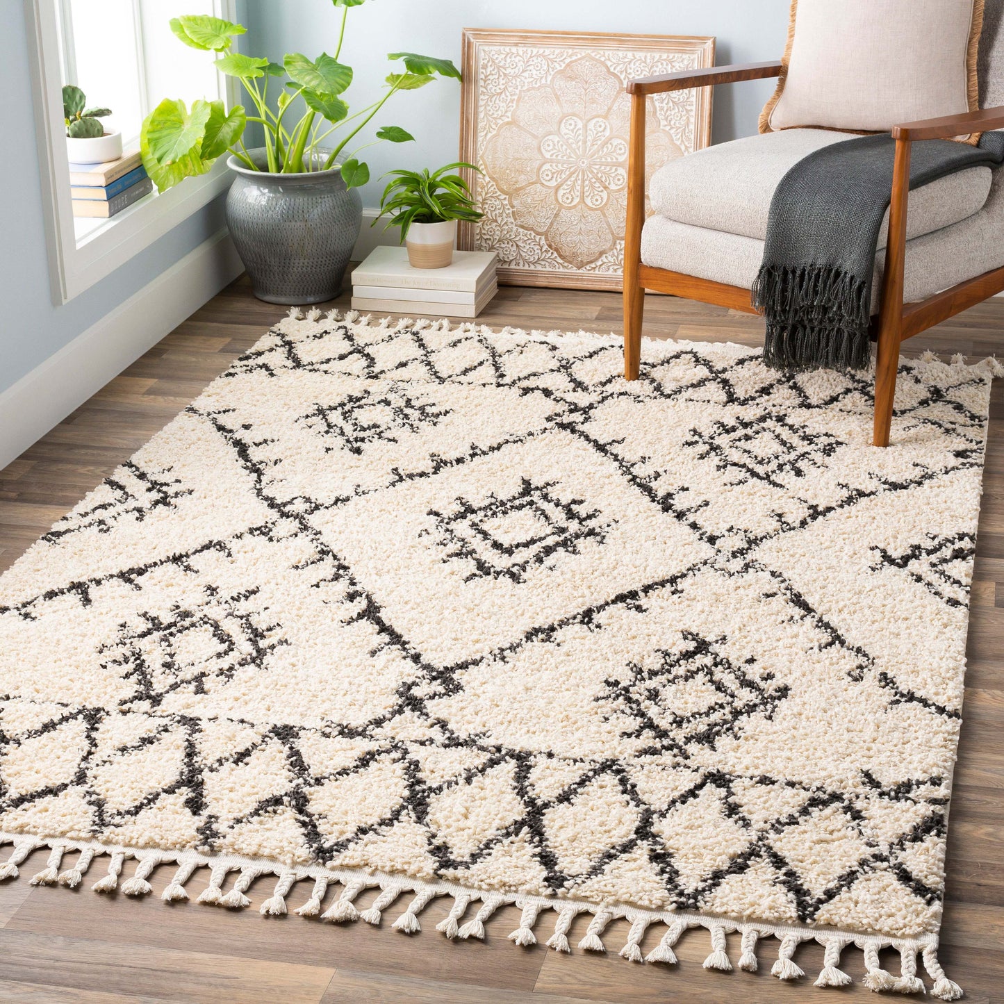 Berber Shag 22262 Machine Woven Synthetic Blend Indoor Area Rug by Surya Rugs
