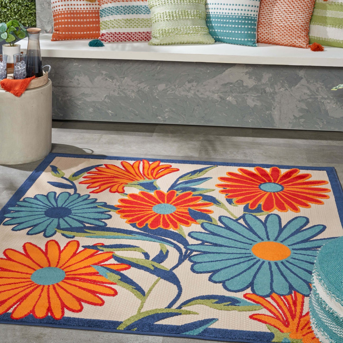 Aloha ALH33 Machine Made Synthetic Blend Indoor/Outdoor Area Rug By Nourison Home From Nourison Rugs