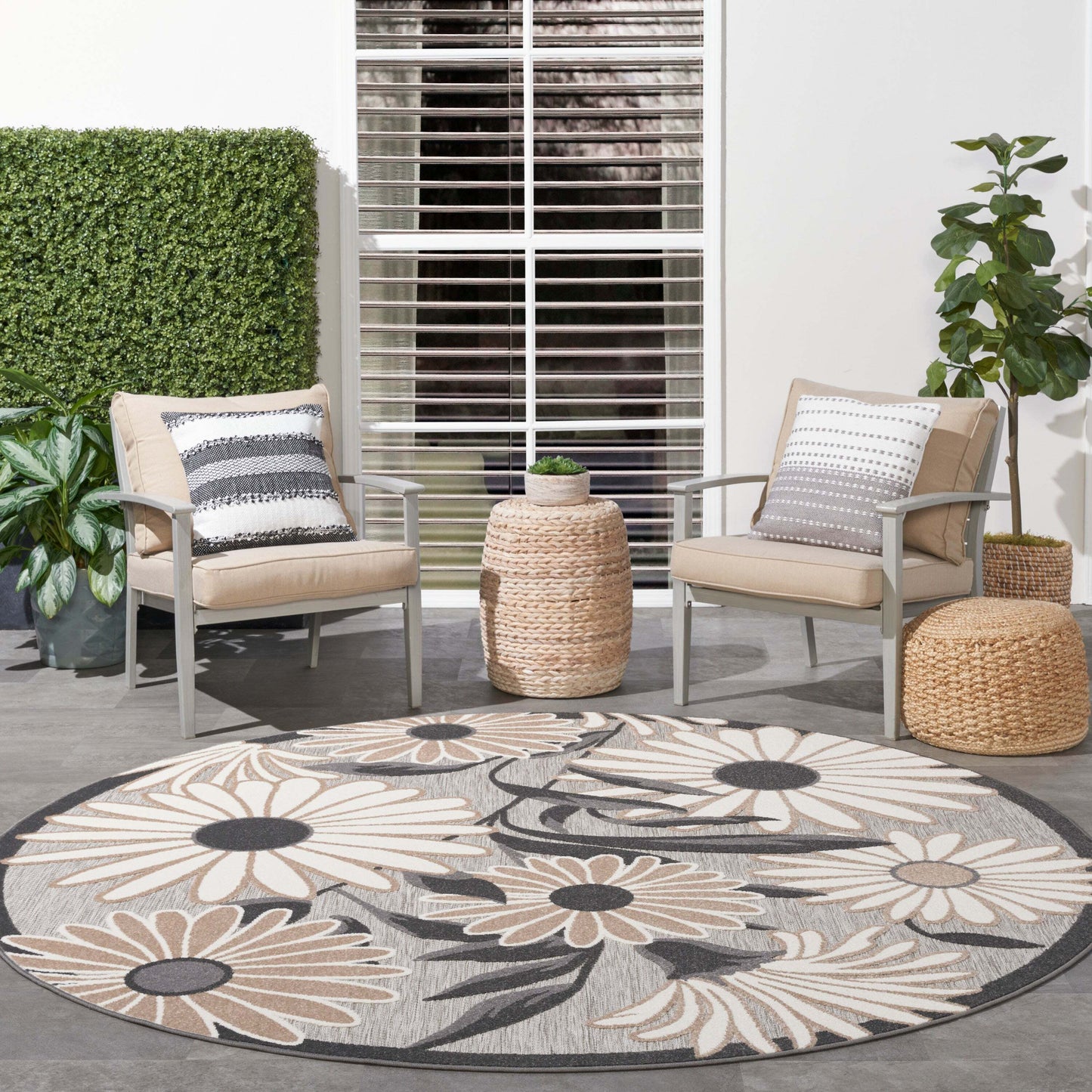 Aloha ALH33 Machine Made Synthetic Blend Indoor/Outdoor Area Rug By Nourison Home From Nourison Rugs