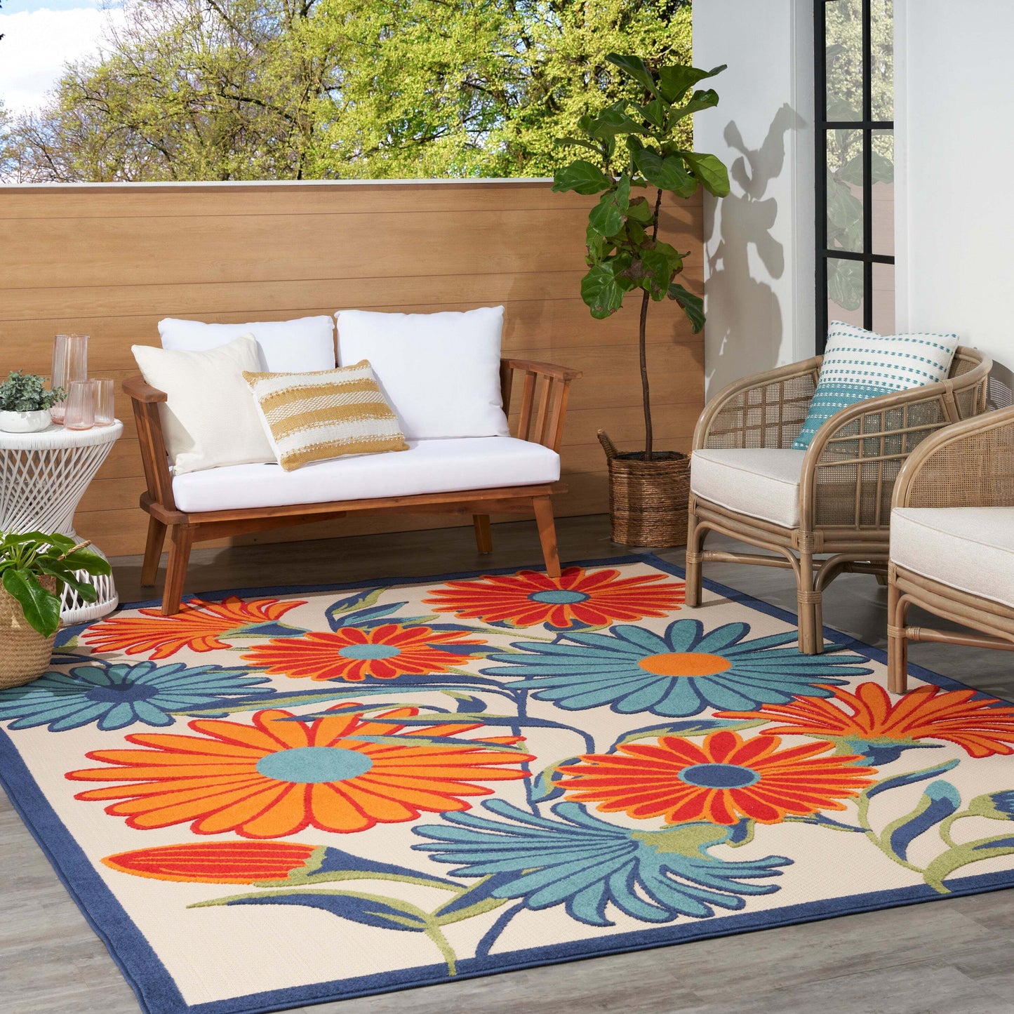 Aloha ALH33 Machine Made Synthetic Blend Indoor/Outdoor Area Rug By Nourison Home From Nourison Rugs