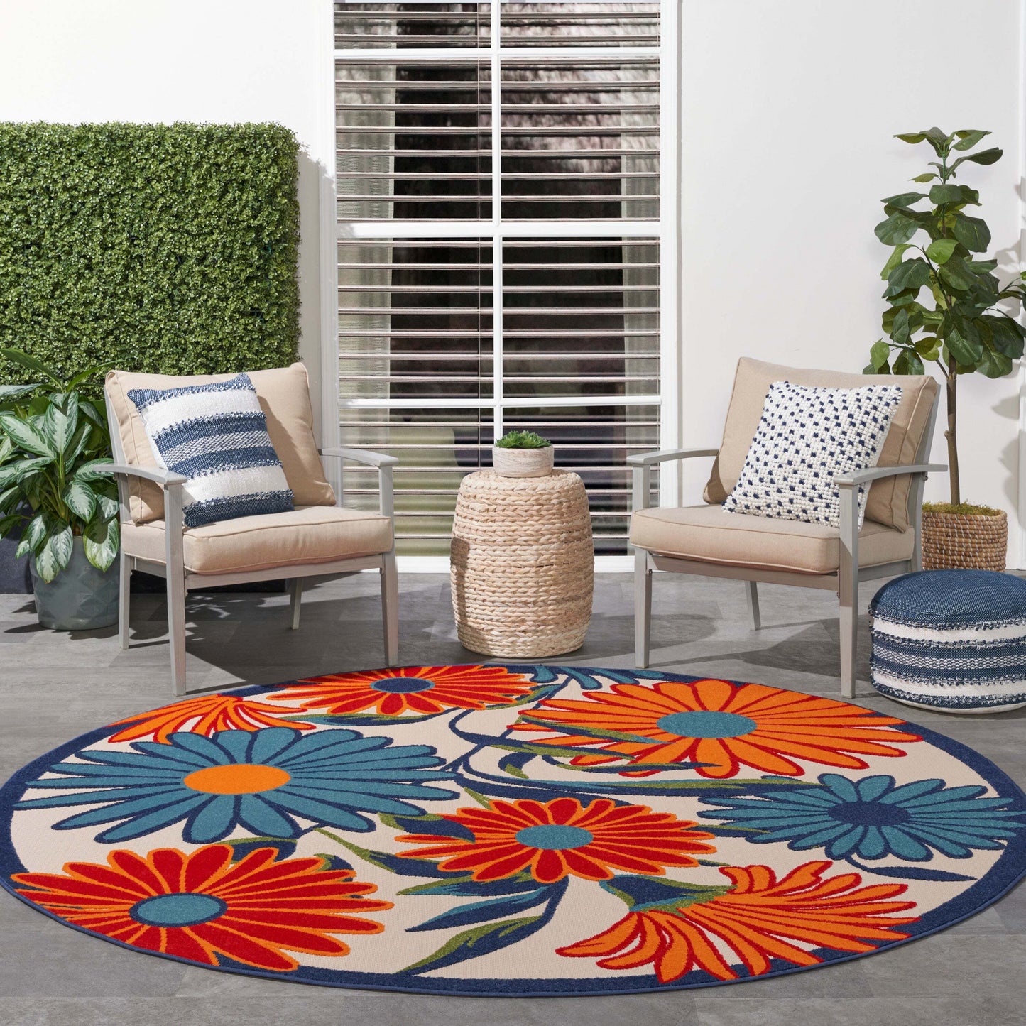 Aloha ALH33 Machine Made Synthetic Blend Indoor/Outdoor Area Rug By Nourison Home From Nourison Rugs
