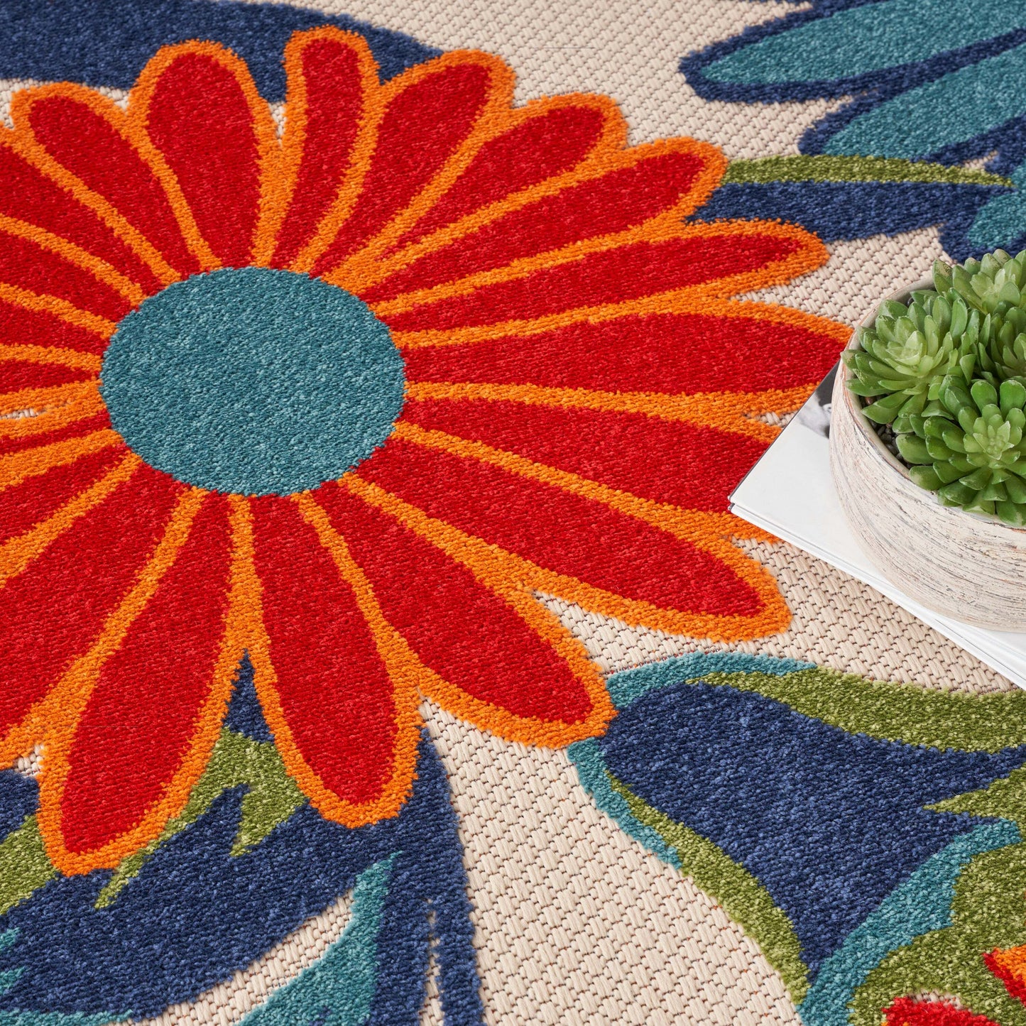 Aloha ALH33 Machine Made Synthetic Blend Indoor/Outdoor Area Rug By Nourison Home From Nourison Rugs