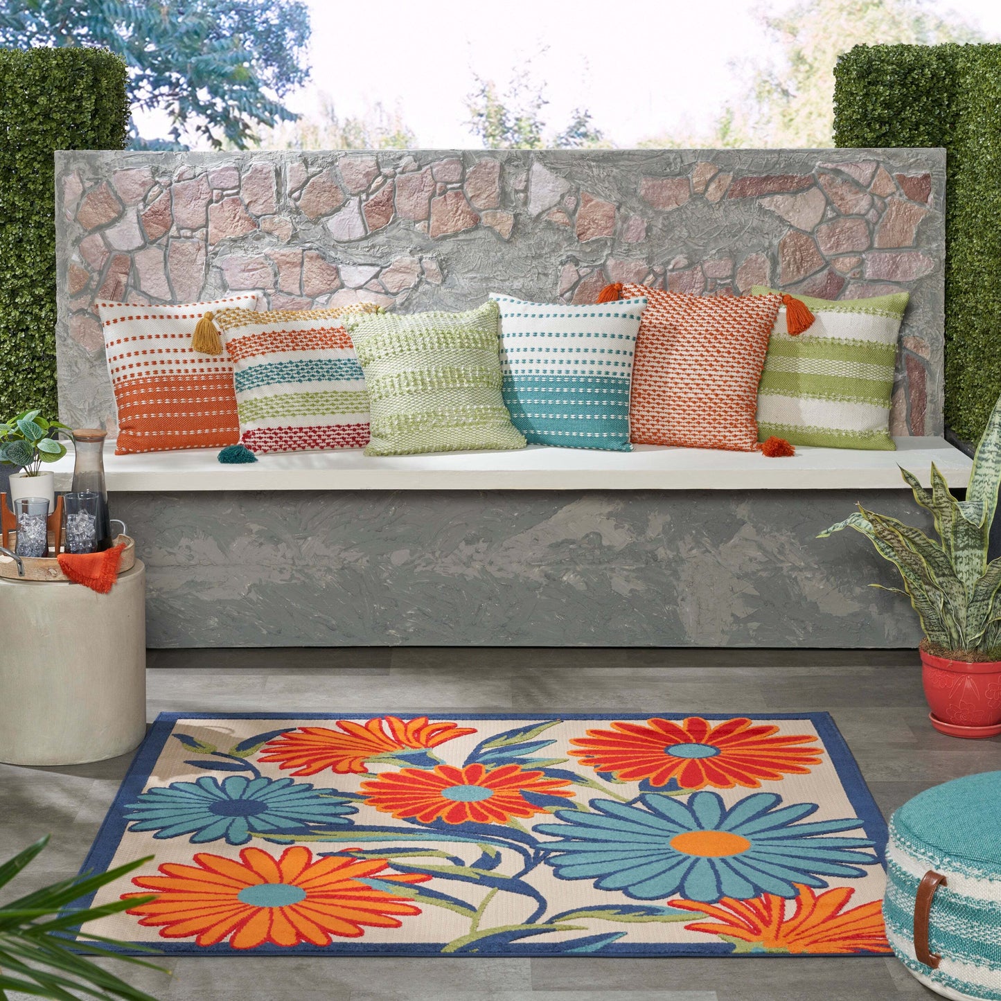 Aloha ALH33 Machine Made Synthetic Blend Indoor/Outdoor Area Rug By Nourison Home From Nourison Rugs
