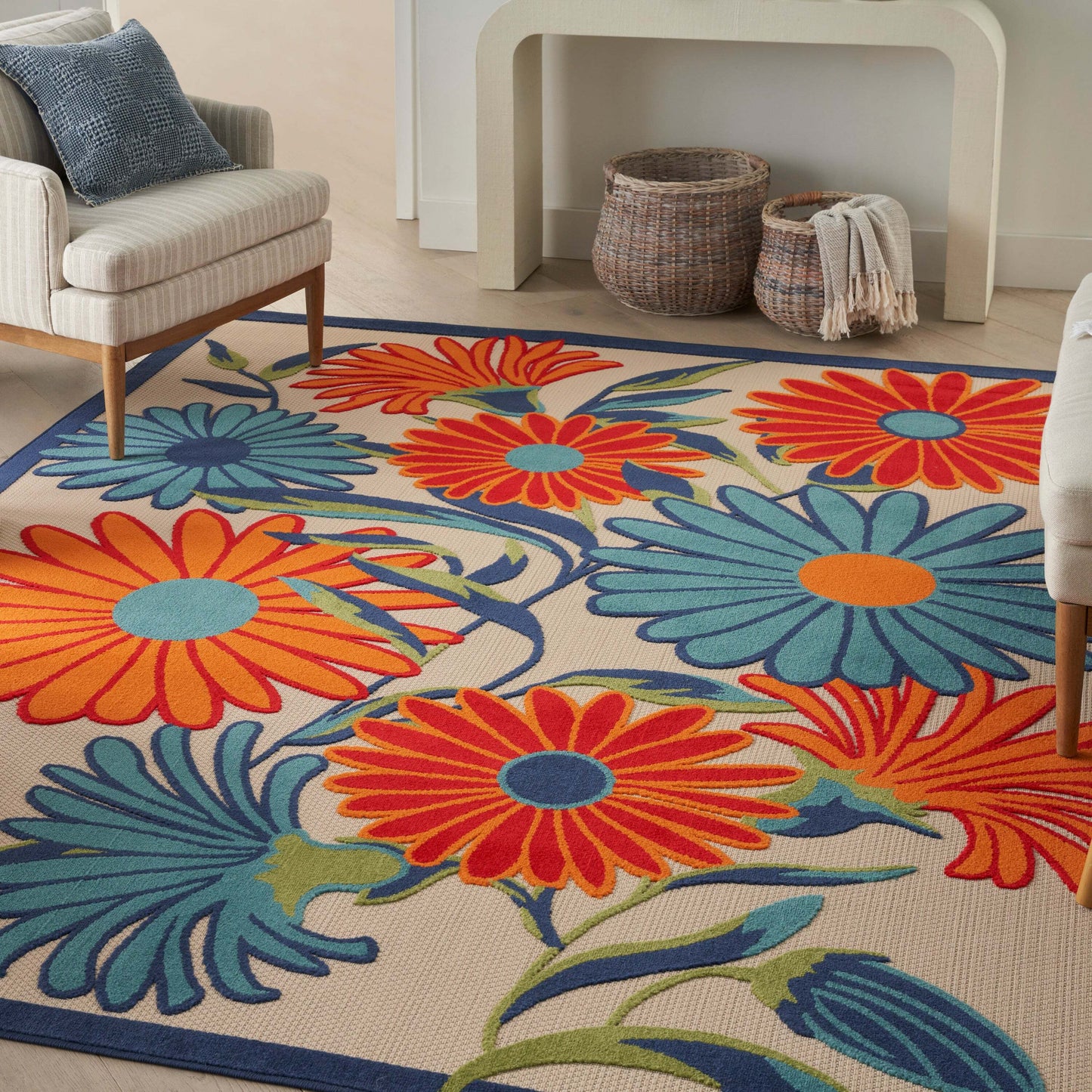 Aloha ALH33 Machine Made Synthetic Blend Indoor/Outdoor Area Rug By Nourison Home From Nourison Rugs
